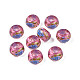 Flower Printed Transparent Acrylic Rondelle Beads(TACR-S160-01-E02)-1