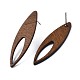 Walnut Wood Horse Eye Stud Earrings with 304 Stainless Steel Pin for Women(EJEW-N017-009)-1