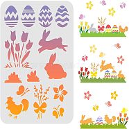 Large Plastic Reusable Drawing Painting Stencils Templates, for Painting on Scrapbook Fabric Tiles Floor Furniture Wood, Rectangle, Rabbit Pattern, 297x210mm(DIY-WH0202-134)