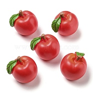 Fruit Opaque Resin Decoden Cabochons, Apple, 23x23.5x21mm(RESI-H156-01-02)