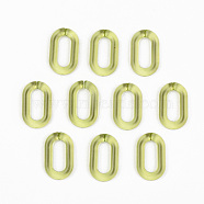 Transparent Acrylic Linking Rings, Quick Link Connectors, for Cable Chains Making, Unwelded, Oval, Yellow Green, 27x16.5x4.5mm, Inner Diameter: 18x7.5mm(OACR-T024-02-J03)