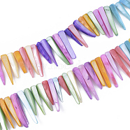 Freshwater Shell Beads Strands, Dyed, Tusk Shape, Colorful, 19~42x4~8x3~6mm, Hole: 1mm, about 58pcs/strand, 14.37 inch(36.5cm)(SHEL-S276-29B)