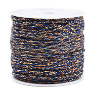 Cotton Braid Thread, with Spool, Round, Dodger Blue, 1.2mm, about 21.87 Yards(20m)/Roll(OCOR-B003-01A-09)