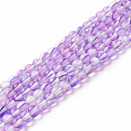 Synthetic Moonstone Beads Strands, Round, Blue Violet, 6mm, Hole: 0.8mm, about 63pcs/strand, 14.57''~15.55''(37~39.5cm)(G-E573-02A-11)