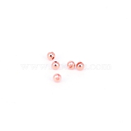 Tungsten Slotted Bead, Round, Rose Gold, 2mm, Hole: 0.4mm(PALLOY-WH0070-65A-RG)