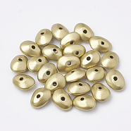 Spray Painted Acrylic Bead Spacers, Oval, Goldenrod, 9x6.5x4mm, Hole: 1mm, about 444pcs/50g(X-ACRP-T005-38)
