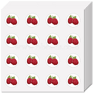 8Pcs Plastic Waterproof Self-Adhesive Picture Stickers, Round Dot Cartoon Decals for Kid's Art Craft, Raspberry, 150x150mm, Sticker: 25mm, 8 pcs/set(DIY-WH0428-161)