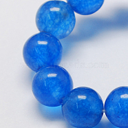 Natural Jade Bead Strands, Dyed, Round, Royal Blue, 8mm, Hole: 1mm, about 48pcs/strand, 14.9 inch(X-G-R165-8mm-13)