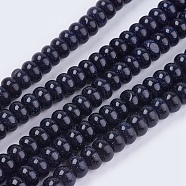 Synthetic Blue Goldstone Beads Strands, Rondelle, Prussian Blue, 8x5mm, Hole: 1mm, about 60~65pcs/strand, 15.7 inch(G-S105-8mm-22)