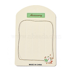 Cardboard Hair Clip Display Cards, Rectangle, Light Yellow, 11.5x7.4x0.04cm, Hole: 8mm(CDIS-Q004-01A)