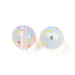 Food Grade Silicone Beads, DIY Nursing Necklaces and Bracelets Making, Chewing Pendants For Teethers, Round, Clear, 15mm, Hole: 2mm(SIL-WH0011-02B)