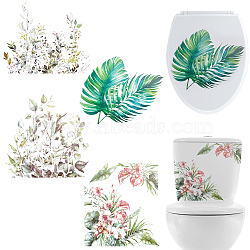 4 Sheets 4 Styles Plant PVC Self Adhesive Decorative Stickers, Waterproof Decals for Home Wall, Bathroom Decoration, Leaf, 291~320x241~291x0.2mm, Sticker: 225~275x372~310mm, 1 sheet/style(DIY-CN0002-96)