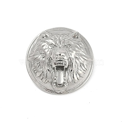 304 Stainless Steel Buttons, 1-Hole, Half Round, Stainless Steel Color, Wolf, 25x14mm, Hole: 3x2mm(STAS-F310-29P-03)