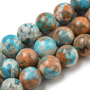 Natural Imperial Jasper Beads Strands, Dyed, Round, Peru, 8~8.5mm, Hole: 1.2mm, about 49pcs/strand, 15.94 inch(40.5cm)