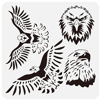 PET Hollow Out Drawing Painting Stencils, for DIY Scrapbook, Photo Album, Eagle, 30x30cm