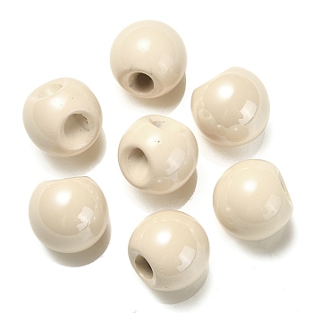Opaque Acrylic Beads, Round Ball Bead, Top Drilled, PapayaWhip, 19x19x19mm, Hole: 3mm