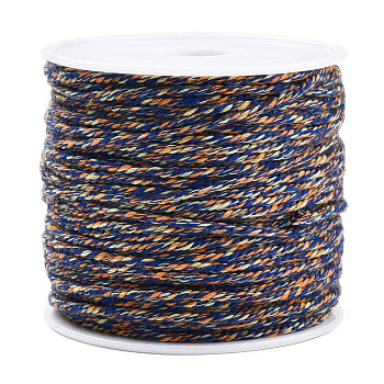 Cotton Braid Thread, with Spool, Round, Dodger Blue, 1.2mm, about 21.87 Yards(20m)/Roll