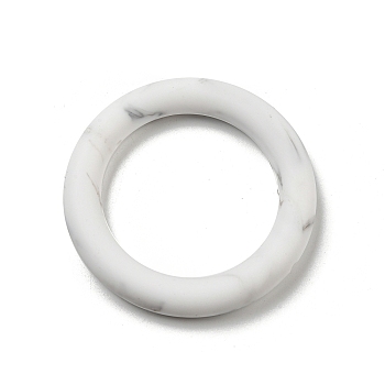 Ring Silicone Beads, Chewing Beads For Teethers, DIY Nursing Necklaces Making, White, 65x10mm, Hole: 3mm, Inner Diameter: 46mm