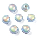 UV Plating Rainbow Iridescent Acrylic Beads(OACR-F004-08C)-2
