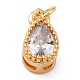 Real 18K Gold Plated Brass Inlaid Cubic Zirconia Charms(ZIRC-L100-077G-01)-2