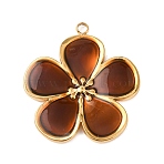 304 Stainless Steel Enamel Pendants, Flower Charms, Golden, 27.5x25.5x2mm, Hole: 1.5mm(STAS-K308-11G)