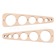 Wood Safety Eye Insertion Tool for Toy Making, Trapezoid, 140x38.5x14mm, Hole: 5.5mm and 9mm and 14.5mm and 19.5mm and 24.5mm and 29.5mm(DIY-WH0033-26B)