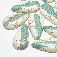 Synthetic Turquoise Cabochons, teardrop, 49x27x6.5~7mm(TURQ-S290-51A-01)