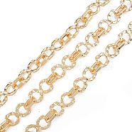 Alloy Number 8 Link Chains, with Spool, Cadmium Free & Nickel Free & Lead Free, Unwelded, Real 18K Gold Plated, 25x14x2mm, about 32.81 Feet(10m)/Roll(LCHA-N01-13)
