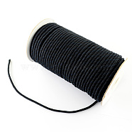 Nylon Thread, Eight Strands of Twisted Rope, 8-Ply, Black, 4mm, about 54.68 yards(50m)/roll(NWIR-R008-02)