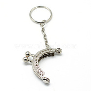 Iron Purse Frame Handle for Bag Sewing Craft Tailor Sewer, with Key Ring, Platinum, 100mm(FIND-T008-186P)