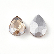 Glass Pointed Back Rhinestone, Back Plated, Faceted, Teardrop, Wheat, 14x10x5mm(RGLA-Q001-1)