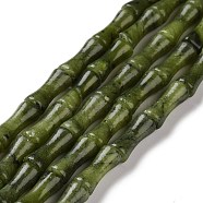 Natural Xinyi Jade/Chinese Southern Jade Beads Strands, Bamboo Stick, 12x5mm, Hole: 1.2mm, about 32pcs/strand, 15.08''(38.3cm)(G-D481-07)