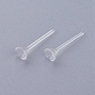 Plastic Stud Earring Findings, Clear, 4mm, Pin: 0.8mm, about 1000pcs/bag(KY-G006-02-4m)