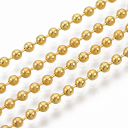 Brass Ball Chains, Long-Lasting Plated, Soldered, with Spool, Cadmium Free & Nickel Free & Lead Free, Golden, 2.3mm, about 16.4 Feet(5m)/roll(X-CHC-S008-003D-G)