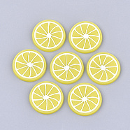 PVC Plastic Cabochons, Lemon, Yellow, 25x2mm(PVC-T004-29C)