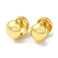 Rack Plating Brass Round Hoop Earrings, Real 18K Gold Plated, 17x13mm(EJEW-Q766-04G)