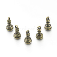 Alloy Charms, Pawn Chess Pieces, Antique Bronze, 14.5x7.5mm, Hole: 1.5mm(X-PALLOY-H201-01AB)