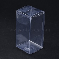Rectangle Transparent Plastic PVC Box Gift Packaging, Waterproof Folding Box, for Toys & Molds, Clear, Box: 7x7x14.1cm(CON-F013-01G)