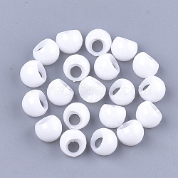 Opaque AS Plastic Charms, Suzumaru Beads, Round, White, 10x9.5x9mm, Hole: 4mm, about 1600pcs/500g(MACR-S365-09H)