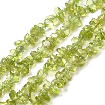Natural Peridot Beads Strands, Chip, Grade A, Olive, 3~5x7~13x2~4mm, Hole: 0.4mm, , 16 inch.