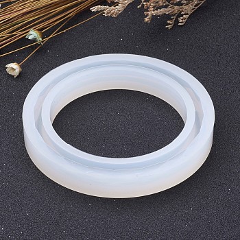 Ring Shape DIY Silicone Molds, Resin Casting Molds, For UV Resin, Epoxy Resin Jewelry Making, for Making Bangles, White, 74x11mm, Inner Diameter: 62mm