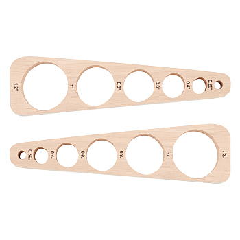 Wood Safety Eye Insertion Tool for Toy Making, Trapezoid, 140x38.5x14mm, Hole: 5.5mm and 9mm and 14.5mm and 19.5mm and 24.5mm and 29.5mm