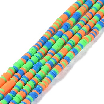 Handmade Polymer Clay Beads Strands, for DIY Jewelry Crafts Supplies, Heishi Beads, Disc/Flat Round, Lime, 3x0.6~1.2mm, Hole: 1.6~1.8mm, about 412pcs/strand, 15.94 inch(40.5cm)