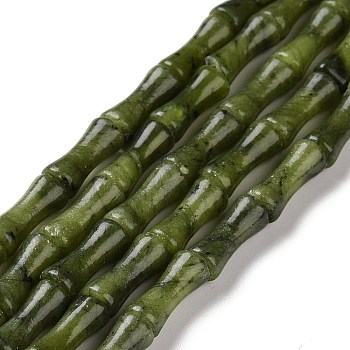 Natural Xinyi Jade/Chinese Southern Jade Beads Strands, Bamboo Stick, 12x5mm, Hole: 1.2mm, about 32pcs/strand, 15.08''(38.3cm)