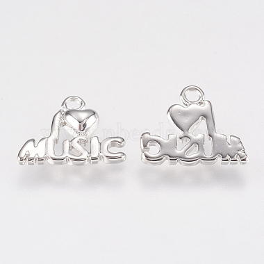 Real Platinum Plated Word Brass Charms