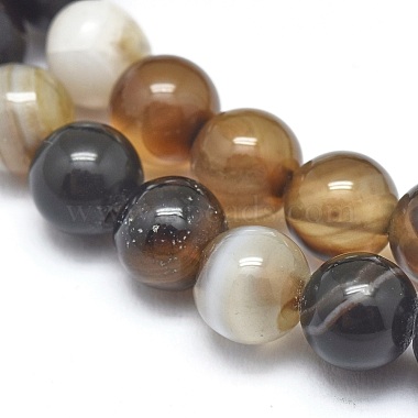 Natural Striped Agate/Banded Agate Beads Strands(G-I254-03A)-4