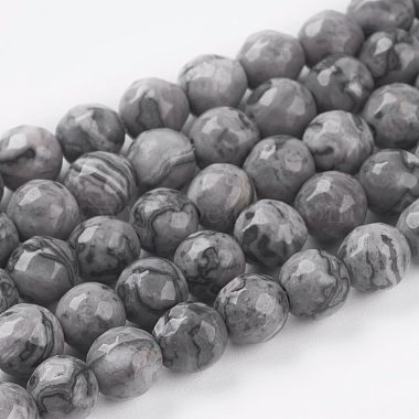 6mm Gray Round Marble Beads