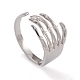 304 Stainless Steel Skull Open Cuff Rings for Women(RJEW-G285-70P)-1