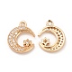 Brass Micro Pave Cubic Zirconia Charms(KK-E071-15KCG)-1