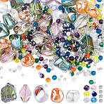 250Pcs Electroplate Glass Beads, with 20G Glass Seed Beads, Mixed Styles, Mixed Color, 10.5x11x6mm, Hole: 1mm, 10pcs(EGLA-SC0001-77)
